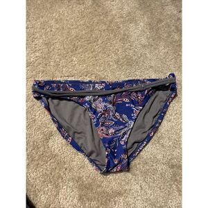 CONVERSE ONE STAR Women's Blue Paisley Strappy Bikini Swimwear Bottom S
